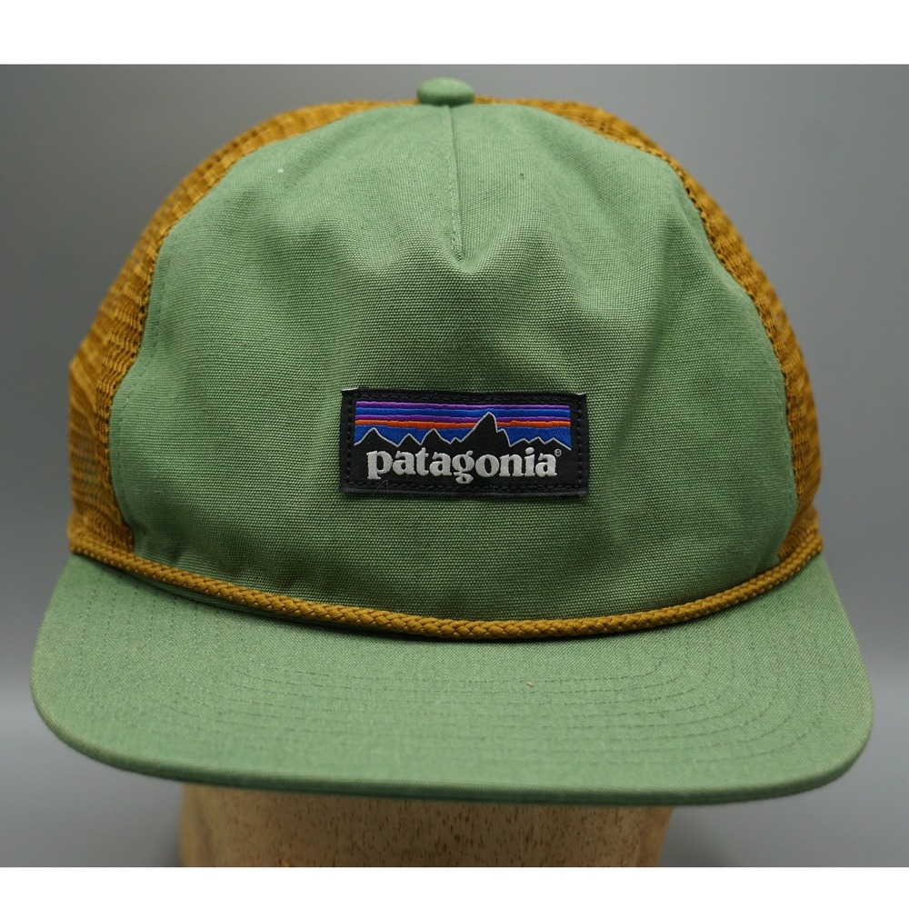 Patagonia Airfarer Cap Green Gold Mesh Trucker Hat Snapback